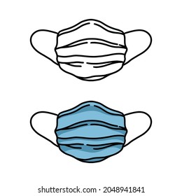 Face mask vector. Medical Respiratory Surgical Face Mask Filter illustration