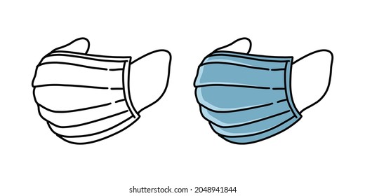 Face mask vector. Medical Respiratory Surgical Face Mask Filter illustration