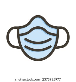 Face Mask Vector Thick Line Filled Colors Icon For Personal And Commercial Use.
