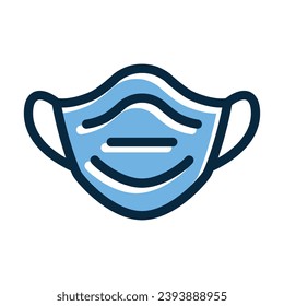Face Mask Vector Thick Line Filled Dark Colors Icons For Personal And Commercial Use.

