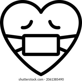 face mask vector thin line  icon