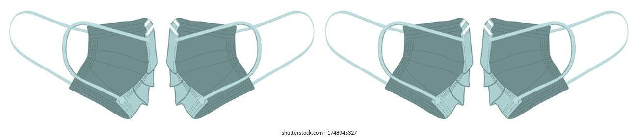 Gesichtsmaske-Ansicht von hinten auf weißem Hintergrund