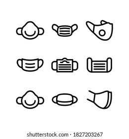 icono del virus de la máscara facial o logotipo símbolo de signo aislado ilustración vectorial - Colección de iconos vectoriales de estilo negro de alta calidad
