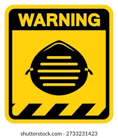Face MAsk Warning Sign, Vector Illustration, Isolate On White Background Label.EPS10