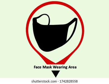 Face mask wearing control area.illustration art