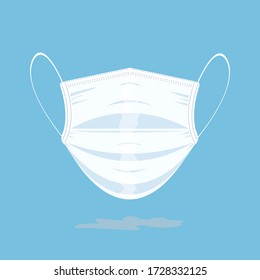 face mask white color protection form coronavirus.