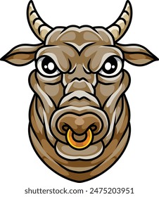 Face maskot bulls full color vector art  