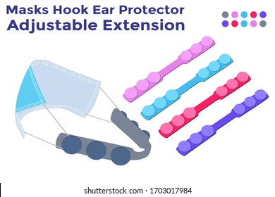 Face Masks Hook Ear Protector Adjustable Extension