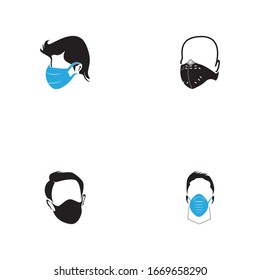Face masks human set image vector illustration 