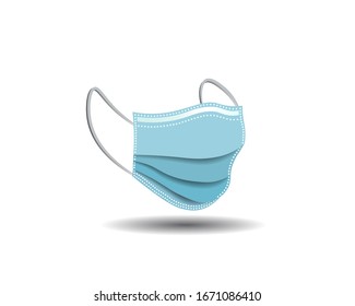 Máscaras faciales sobre fondo blanco / ilustración vectorial / máscaras protectoras como precaución en la propagación del coronavirus 2019-ncov
