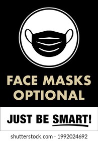 Face Masks Optional Sign | Coverings Not Required Poster