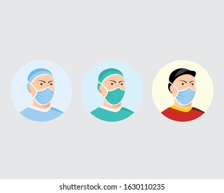 Face masks. Surgical masks. Procedure masks. For doctors, nurses and general people. Personal health care products. Personal hygiene. Protection from harmful coronavirus. Covid-19 outbreak.