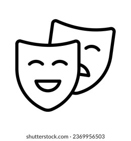 Face masks, theater masks theme party icon in modern style, easy to use