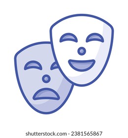 Face masks, theater masks theme party icon in modern style, easy to use