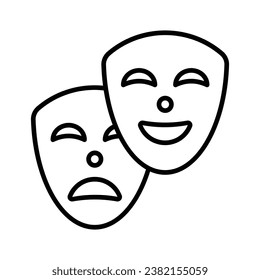 Face masks, theater masks theme party icon in modern style, easy to use