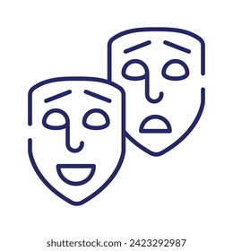 Face masks, theater masks theme party icon in modern style, easy to use