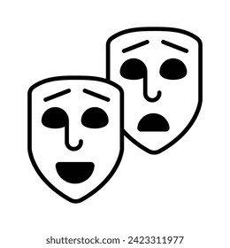 Face masks, theater masks theme party icon in modern style, easy to use