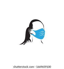 Face masks woman image vector illustration 