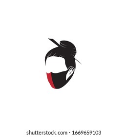 Face masks woman image vector illustration 