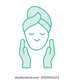 Face Massage Fill inside vector icon which can easily modify or edit 