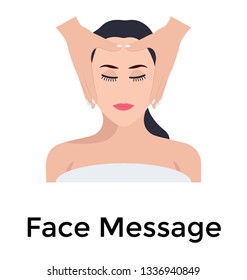 Face massage flat icon 