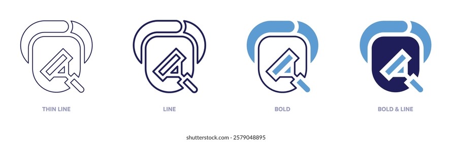 Face massage icon in 4 different styles. Thin Line, Line, Bold, and Bold Line. Duotone style. Editable stroke.