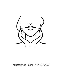 face massage icon. Element of anti aging icon for mobile concept and web apps. Thin line face massage icon can be used for web and mobile