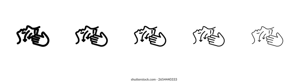 face massage icon flat illustration set logo