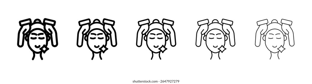 ícone de massagem facial vetor isolado no fundo branco conjunto