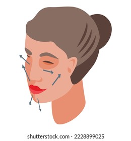 Face massage icon isometric vector. Skin treatment. Cosmetic relax
