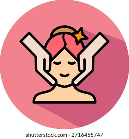 Icono de masaje facial Ilustración vectorial isométrica