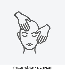 Face massage icon line symbol. Isolated vector illustration of icon sign concept for your web site mobile app logo UI design.