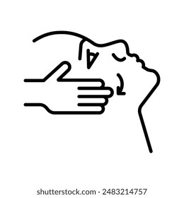 face massage icon linear logo mark in black and white