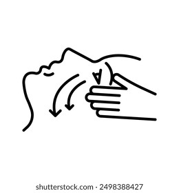 face massage icon linear logo mark in black and white