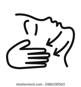 face massage icon mark in filled style