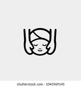 Face massage icon. Vector massage illustration