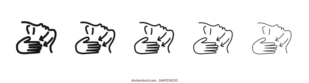 ícone de massagem da face vetor contorno conjunto sinal de ilustração