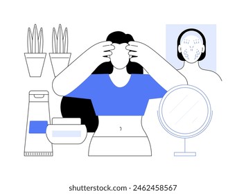 Face massage isolated cartoon vector illustrations. Attractive woman massaging her face, morning ritual, people lifestyle, at home self-care, body treatment, beauty procedures vector cartoon.