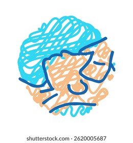 face massage therapy doodle icon sketch vector. face massage therapy sign. isolated symbol illustration