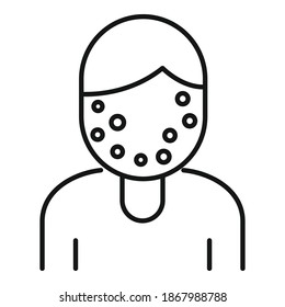 Face measles icon. Outline face measles vector icon for web design isolated on white background