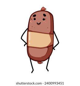 face meat character cartoon. mascot food, happy cute, smile beef face meat character sign. isolated symbol vector illustration