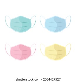 Face medical mask colorful illustration