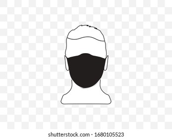 Gesicht, medizinische Maske Symbol. Vektorillustration, Flachdesign.