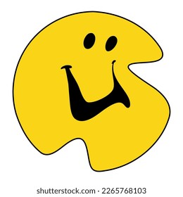 Face Melt Patch V54 Patch Streetwear, Urban Design Yellow and Black Colors Patch Commercial Use