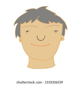 face, men with down syndrome. vector