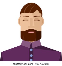 The face of a men in. Vector drawing