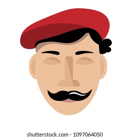 The face of a men in. Vector drawing