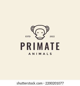 face minimal primate monkey hipster logo