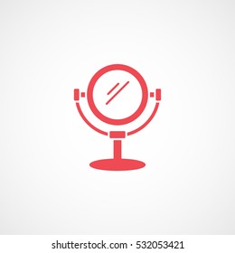 Face Mirror Red Flat Icon On White Background
