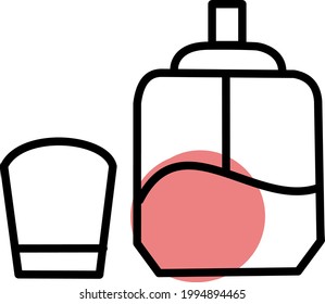 Humidificador facial, ilustración, sobre fondo blanco.
